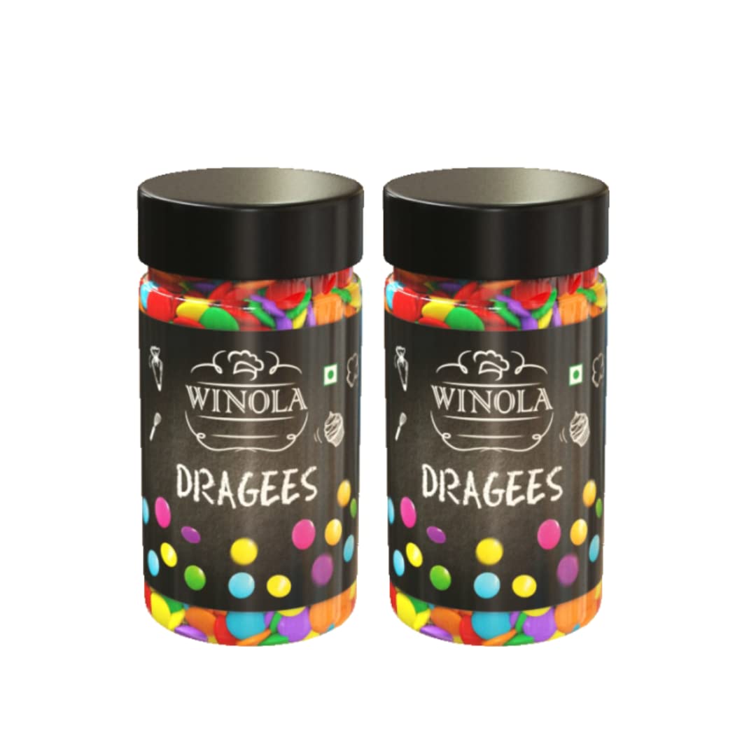 Winola Chocolate Gems - Colorful Chocolate Candy - Ideal for Snacking, Baking, and Cake Decoration, Delicious Treat for All Ages (150 gm each - Pack of 2)