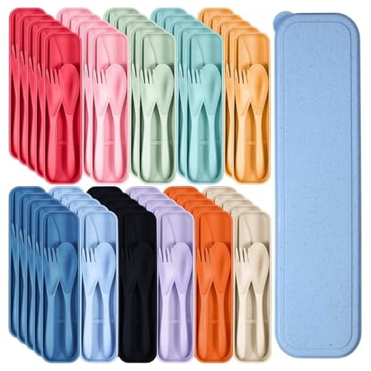 Colorful 55 Sets Reusable Utensils
