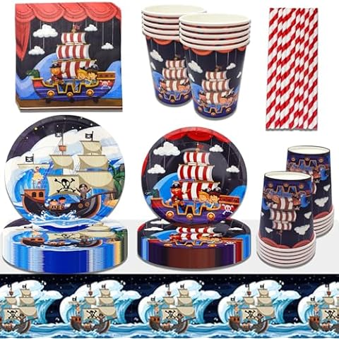 Pirate Party Tableware, Children's Birthday Party Tableware Set Cover