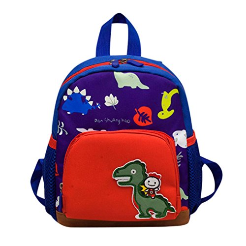 Preisvergleich Produktbild Schultaschen Kinder Btruely Dinosaurier-Muster Rucksack Jungen Mädchen Kindertasche Karikatur Mini Tasche (EIN Größe, Dunkelblau)