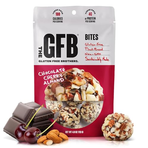 The GFB Chocolate Cherry Almond Protein Bites - Gluten Free Protein Balls – Non GMO, Soy Free...