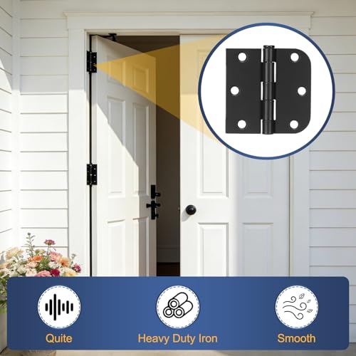 Charnière à roulement noir mat avec rayon de 1,5 cm robuste - 4