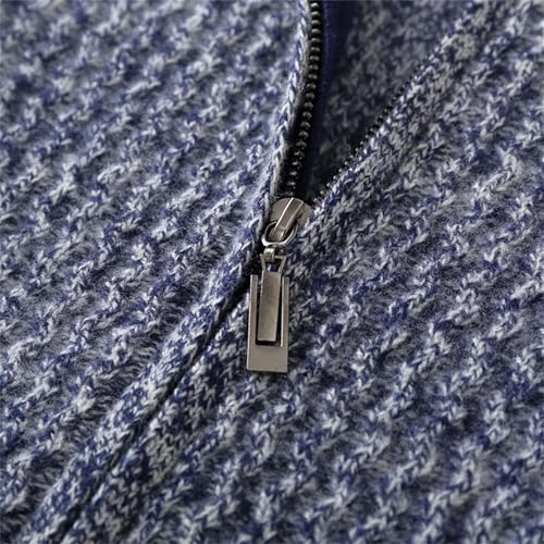 UIOKLMJH Men's Business Zipper Semi-High Neck Wool Cardigan Sweater2