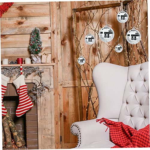 Adornos colgantes de bola espejada plateada, 36 piezas, para fiestas, bodas y eventos miniatura 4