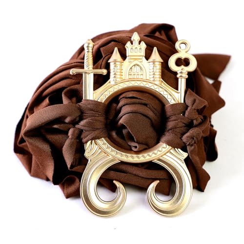 SV SENVAN Antique Gold Medieval Belt for Women, Castle Buckle Adjustable Brown Wrap Corset Belt for Viking Cosplay, Renaissance Fair & Boho Outfits