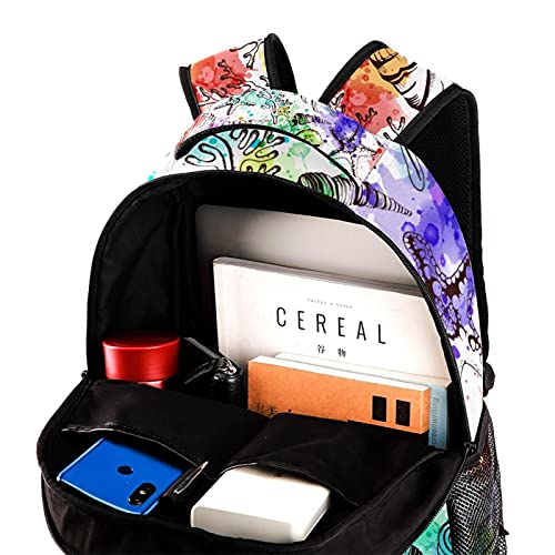 Sac à dos ordinateur portable grande capacité multicolore conque - 4