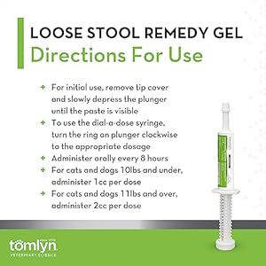 TOMLYN Firm Fast Loose Stool Remedy Gel, Helps Relieve Occasional Diarrhea in Cats and Dogs, 15cc