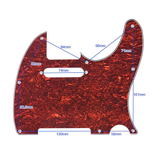 KKmoon Pickguard Pick Guard 4Ply para Telecaster Guitarra elétrica de estilo moderno padrão tartarug