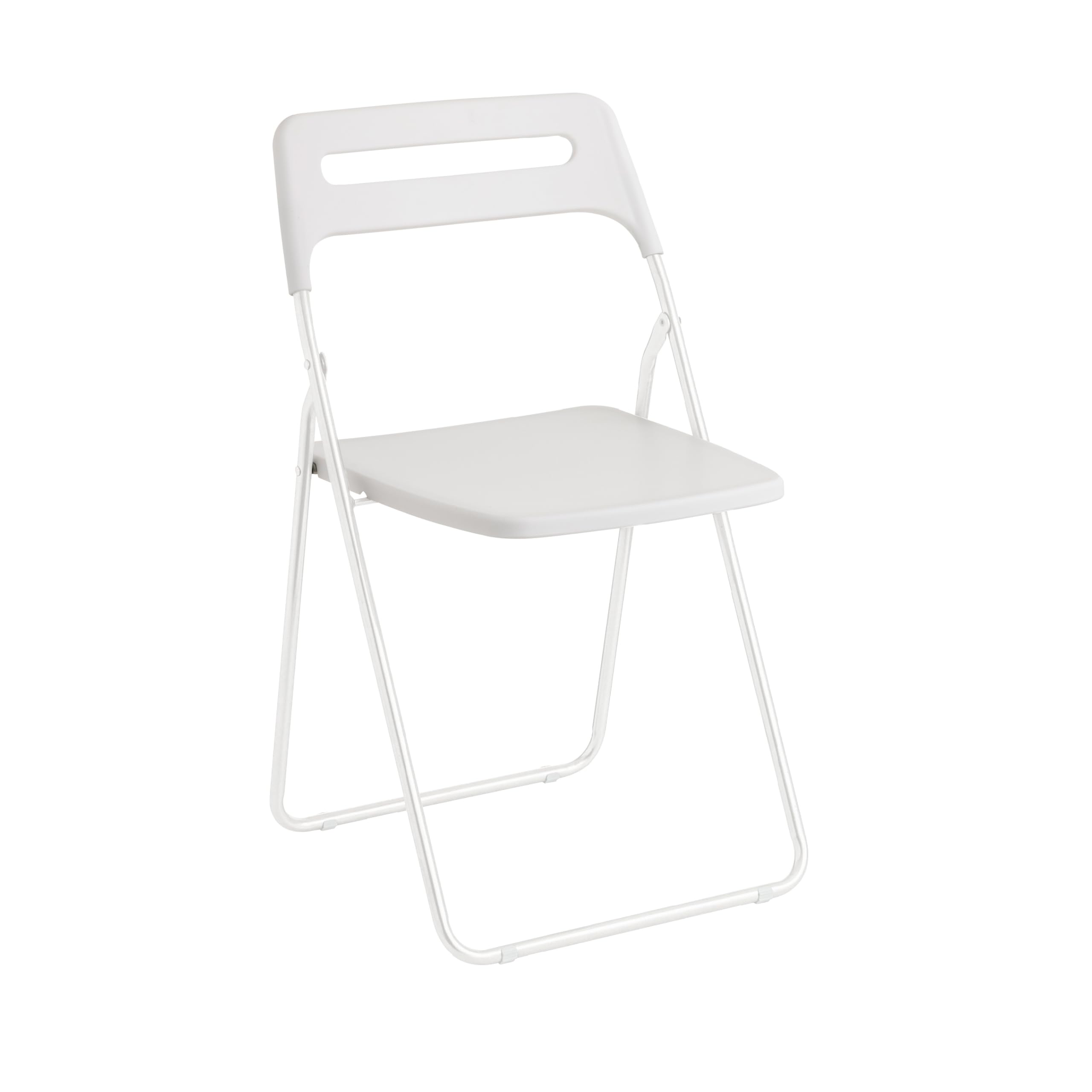 Baroni Home Sedia Pieghevole Salvaspazio, Sedia da Pranzo per Interno ed Esterno con Struttura in Acciaio, 42x38x78 cm (1 Pezzo, Bianco)