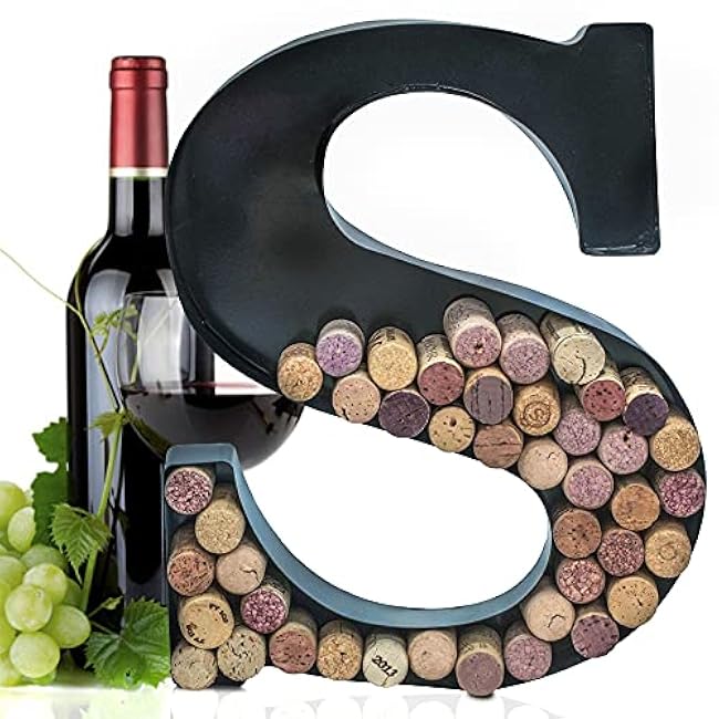 Made Easy Kit Metal Letter Wine Cork Keepsake Saver & Holder Monogram w/Free Wall Mount Kit A-Z (Letter L)