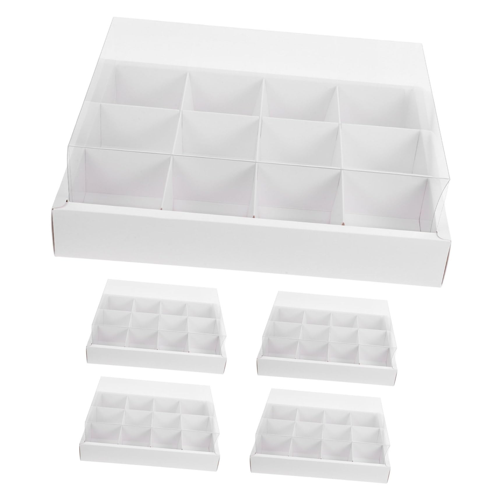 SOLUSTRE 5pcs Compartment Cupcake Boxes Lid Lightweight Bakery Packing for Mousse Cakes for Parties and Events