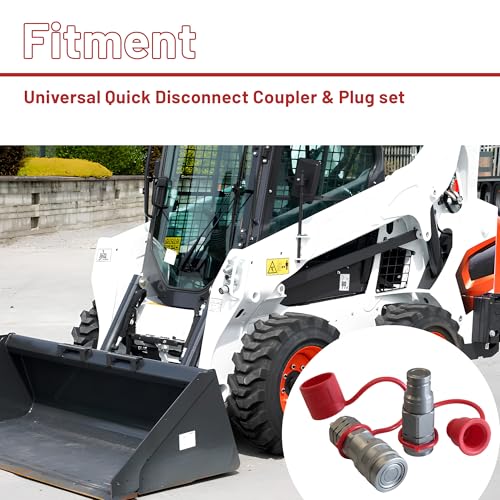 Image of 3 /8 inch Flat Face Hydraulic Quick Connect Coupler Set,3 /8 inch NPT Thread,5076 PSI,ISO 16028 Standard,with Dust Caps