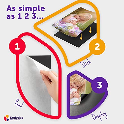 Kedudes Magnetic Sheet With Adhesive Backing, Cut & Customize Flexible Self Adhesive Magnet Sheets, A Variety Of 8X10, 5X7, 4X6 - Great For Crafts, Or Photo Magnets For Refrigerator, Total Set Of 34 #TOP4