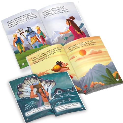 Image of Story Books for Kids (Set of 18 Books) (Illustrated) - Mythology Books for Children - Hinduism - Krishna, Ganesha, Ramayana, Mahabharata, Hanuman, ... Nachiketa, Dhruva, Narada, Harish Chandra