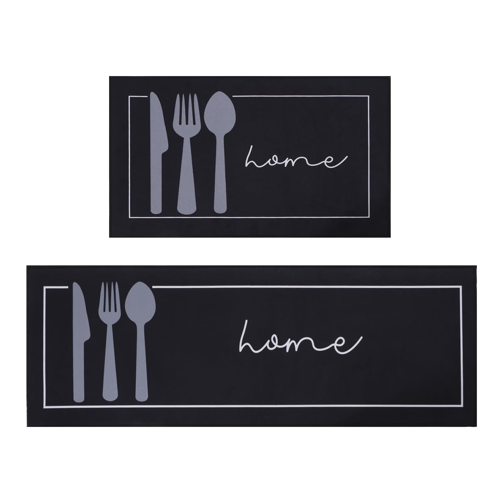 LHHMZ 2 Pezzi Tappeto Antiscivolo Lavabile, Tappetino per Cucina, Corridoio, Sala da Pranzo e Ingresso, 43x75cm + 43x120cm