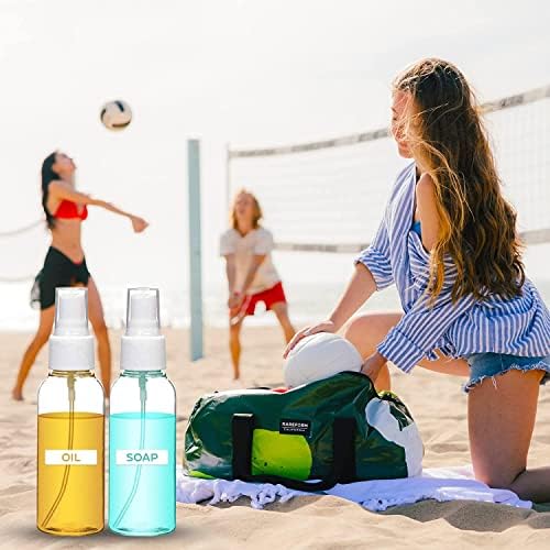 Symbah Small Spray Bottle Fine mist empty clear refillable Mini Plastic Bottles Perfect for Traveling, Cosmetic, Perfume, Cleaning Liquid, Essential Oil 50 ML ( 2 PCS )