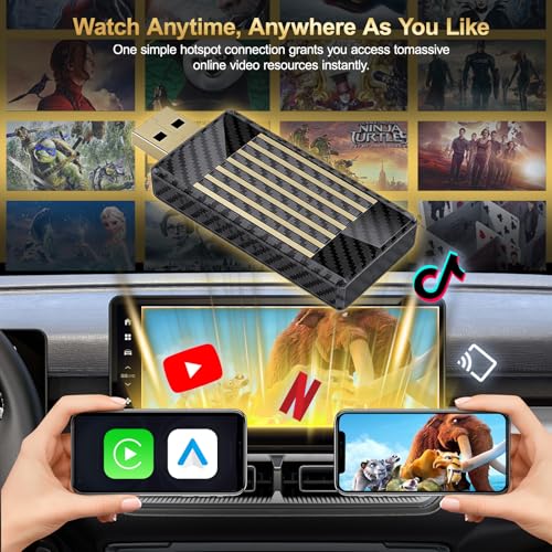 MAKASRI Wireless CarPlay & Android Auto Adapter AI Magic Box,Built-in Play Store YouTube TikTok, HD Screen Mirroring, Plug and Play for OEM Factory Wired CarPlay Vehicles by MAKASRI - Used condition - Image 2