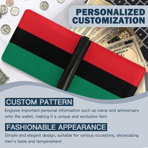 Pan African Flag Wallet Foldable Patriotic Leather Purse with Card Cash Holder for Men Women Travel Gift2