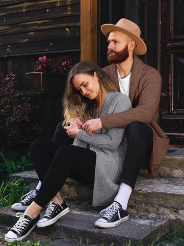 Image of Runcati Mens Shawl Collar Long Cardigan Casual Knit Open Front Sweater Fall Winter Thermal Cardigan Sweater