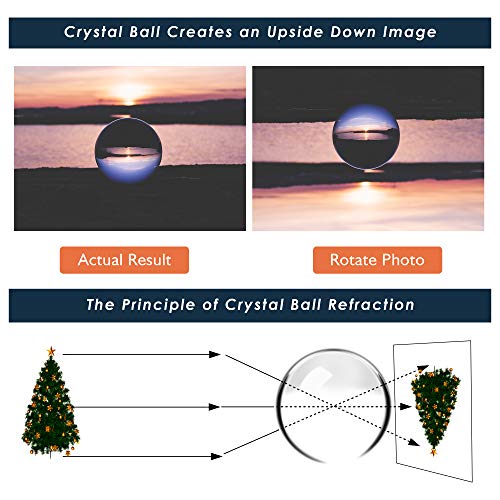 EMART Crystal Ball for Photography 3 Pack, Props Decoration, K9 Lens Suitable Gazing for Divination, Feng Shui, Fortune Telling, Meditation, Magical Shots, Elegant Home & Party Decor(60/80/100mm) by EMART - Image 4