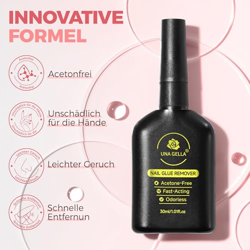 Miniatura 3 de Una Gella Eliminador De Pegamento Para Uñas Postizas, 30 Ml Sin Acetona Con Palanca - Removedor Suave Por Inmersión Para Diy, No Apto Para Esmalte U V