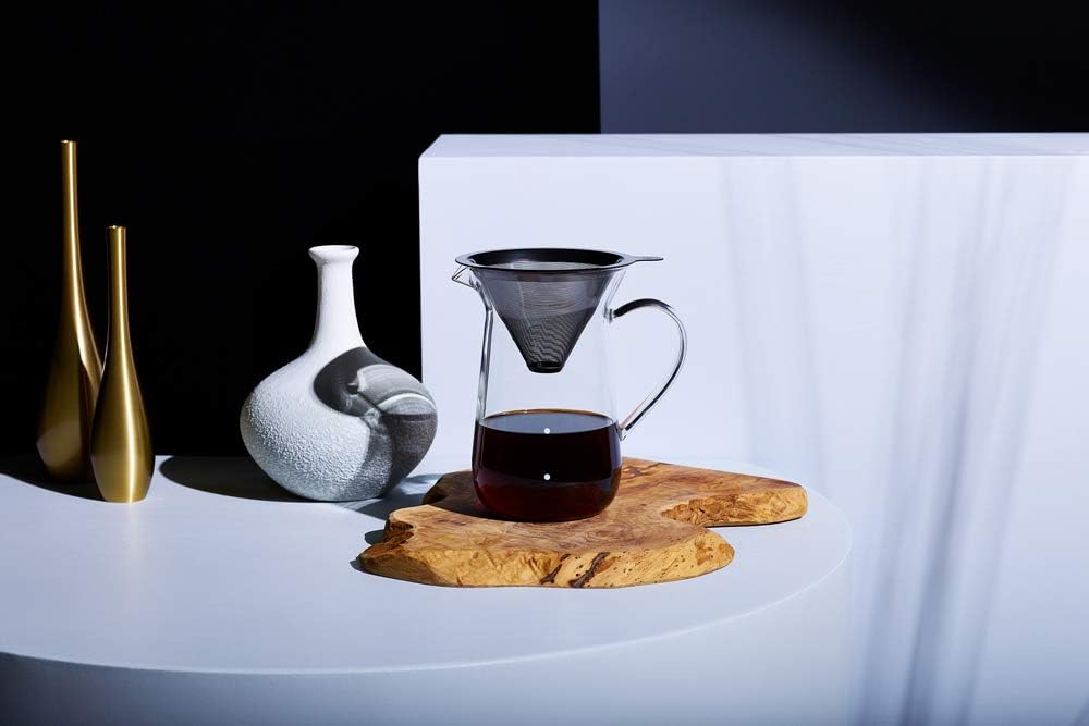 cores C761GY Titanium Cone Filter and Server Coffee Metal Filter
