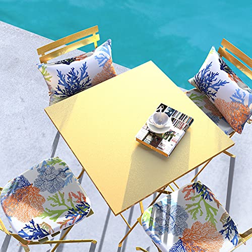 Lvtxiii Outdoor Seat Cushions D16Xw17 Inch Patio Chair Pads U-Shape Colorful Design For Indoor Outdoor Patio Furniture Garden Home Set Of 4, Seascape Coral #TOP4