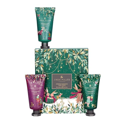 Sara Miller Beauty Hand Cream 3x 30ml, Moisturiser Leaving Hands Soft and Scented, Mango Butter, Fig Leaf, Travel Size, Vegan and Cruelty Free, Beauty Gift For Her