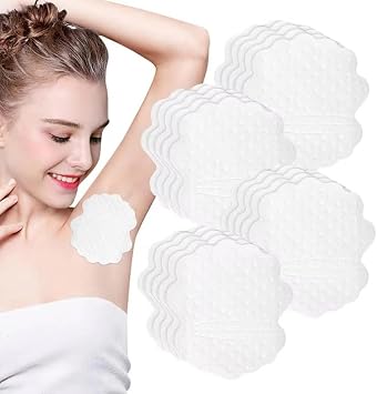 Underarm Sweat Pads, Invisible Self-Adhesive Disposable Sweat Absorbing Pads, Dry & Breathable, Rapid Sweat Absorption, Comfortable Unisex Pads for Men & Women, 50PCS