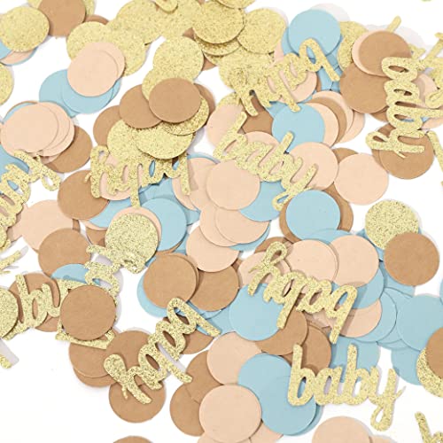 280Pcs Blue Oh Baby Paper Confetti - Gender Reveal Party Supplies, Blue Grey Confetti, Baby Boy Confetti For Baby Shower, Baby Sprinkle, Taupe Table Scatter #TOP4