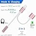 Lightning to 3.5mm Aux Headphone Jack Audio Adapter for iphone 7 / 8 / X / 7 plus / 8 plus (Support iOS 10.3, iOS 11), Cone 2 in 1 Lightning Adapter and Charger (Rose Gold)