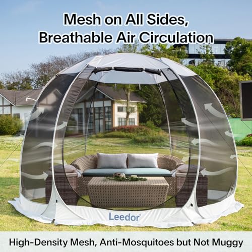 Leedor-Screen-House-Tent-for-4-8-Person-Instant-Setup-Mesh-Net-Outdoor-Gazebo-Sun-Shade-Dome-Tent-Pop-Up-Canopy-with-Carry-Bag-for-Camping-Patio-Backyard-Lawn-Garden-Deck-10-x-10-FT