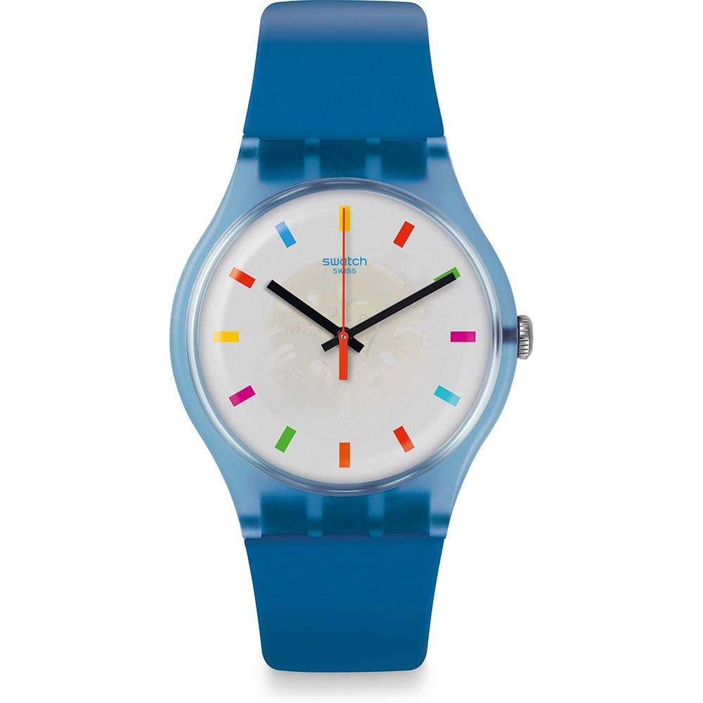 SwatchUnisex-Adult Quartz Watch, Analog Display and Silicone Strap - SUON125