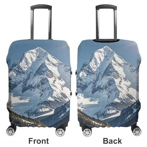 Spectacular Snowy Mountains Printed Luggage Cover Protector, Fits 18-32 Inch Luggage3