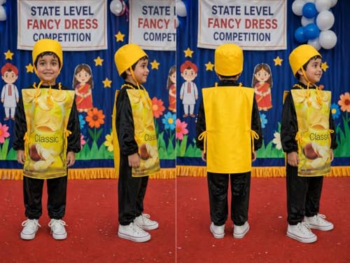 Image of BookMyCostume Chips Fast Food Kids Fancy Dress Costume 10-12 years