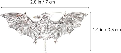 Miniatura 4 de NOLITOY Juego de 4 servilleteros de Halloween, servilleteros de murciélago, hebilla de aleación de metal, servilletero, para cocina, mesa de