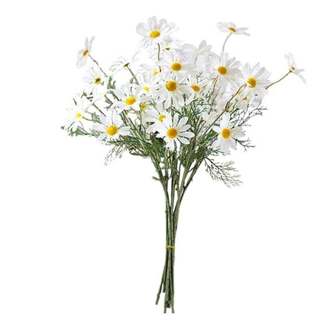 Monetais 10PCS Artificial Daisy Flower Props Little Daisy Silk Simulation Decorative Parties Wedding, White