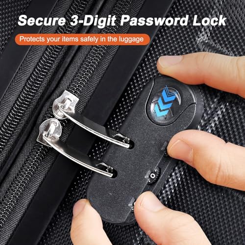 F2C Suitcase Set 3 Piece Expandable Luggage Set Carry On Travel Luggage 22 inch 26 inch 30 inch Hardshell Suitcases with Height Adjustable TSA Lock Spinner Wheels Lightweight Sturdy3