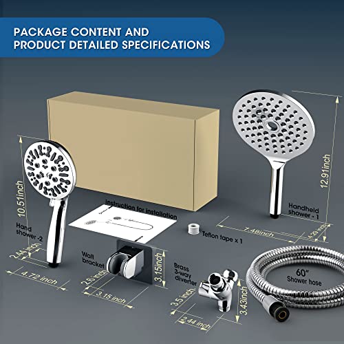 Ducha Combo Rotativa Dual 7.5" con 9 Modos de Spray miniatura 6