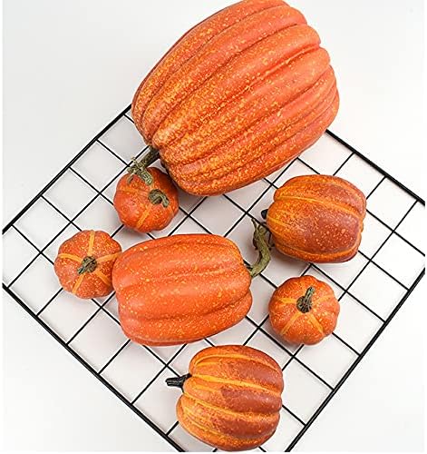 OTMVicor 7Pcs Artificial Pumpkin,Fake Pumpkin,Autumn Decoration for Thanksgiving Halloween Christmas