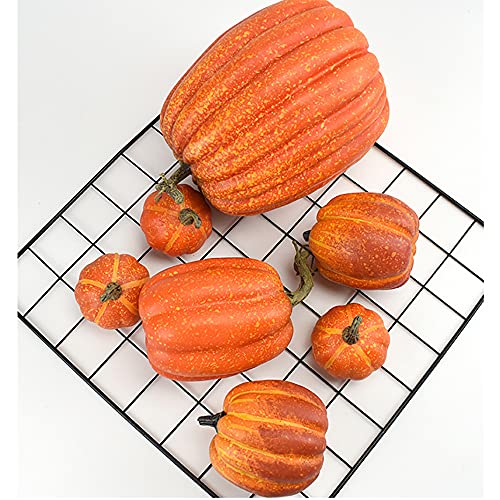 OTMVicor 7Pcs Artificial Pumpkin,Fake Pumpkin,Autumn Decoration for Thanksgiving Halloween Christmas - Image 6