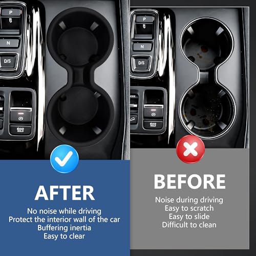 Image of Cup Holder Inserts Compatible with Honda Pilot 2023-2025 2026 Accessories, Non-Slip TPE Center Console Cup Holder Protector Organizer for Honda Ridgeline&Passport 2024 2025 2026 Accessories
