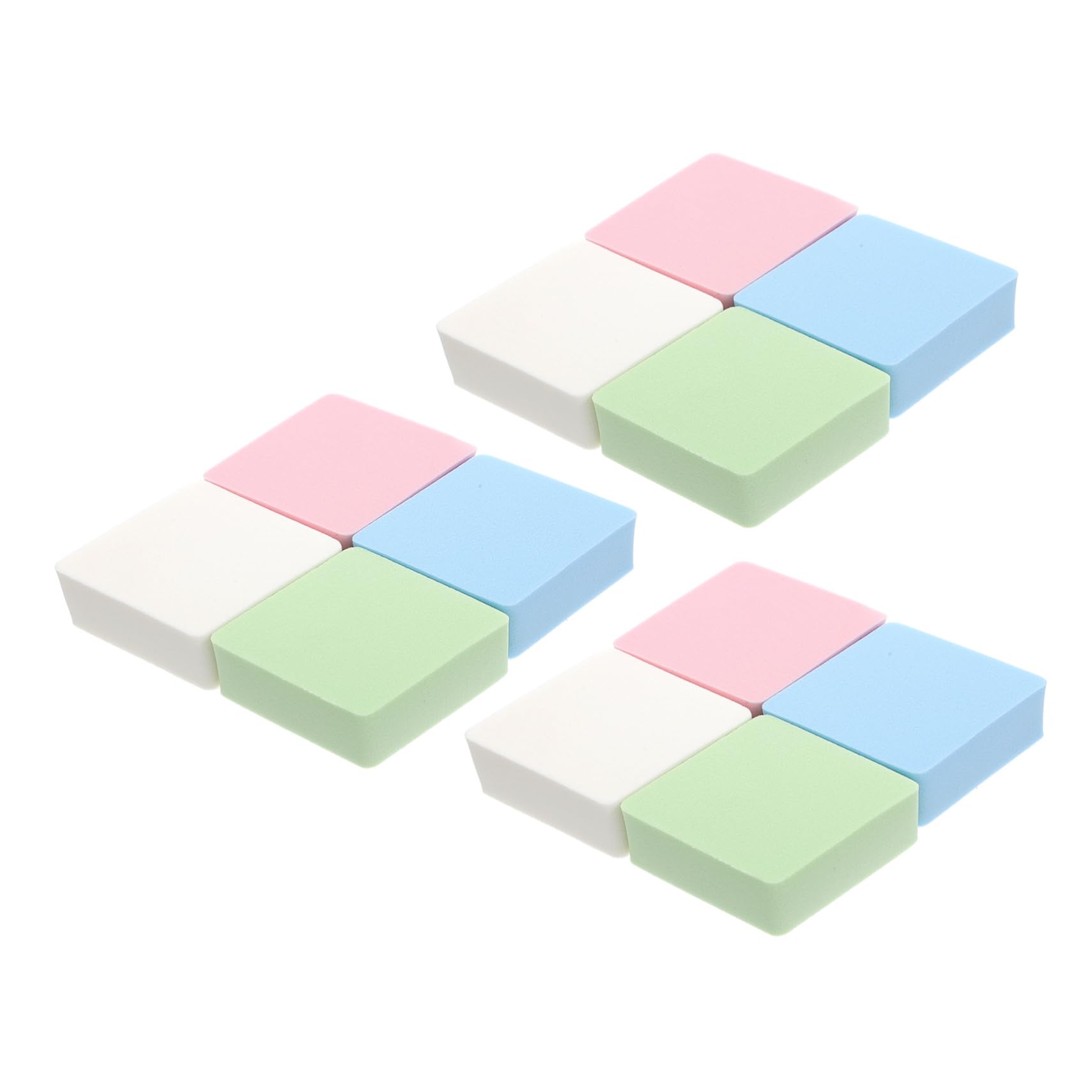 SHERCHPRY 12pcs Triangle Makeup Rhombic Face Puff Natural Soft Portable Powder Pad Multi-function Powder Accessory