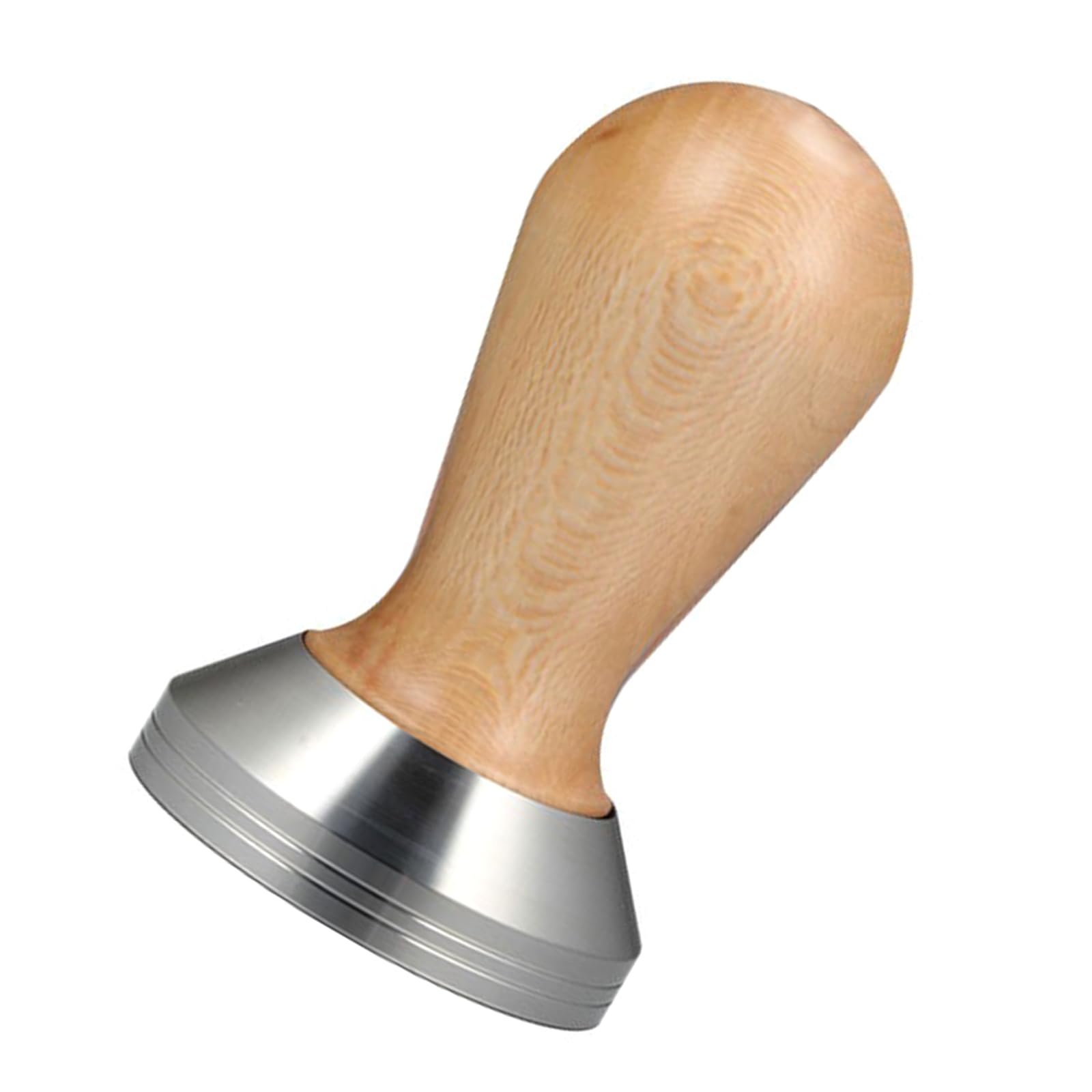 Piceioep Premium Wooden Handle Stainless Steel Espresso Coffee Tamper for Ergonomic Comfort Uniform Pressure and Easy Cleaning Stainless Steel Coffee Tamper