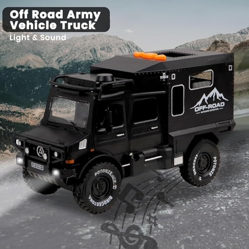 Image of Defense Military Lorry Truck Off Road Friction Vehicle Car Toy for Kids 3+| Big Size 1Pc Push-Go with Opening Doors Army Force Toys for Boys & Girls Birthday Gift for Children Educational Item