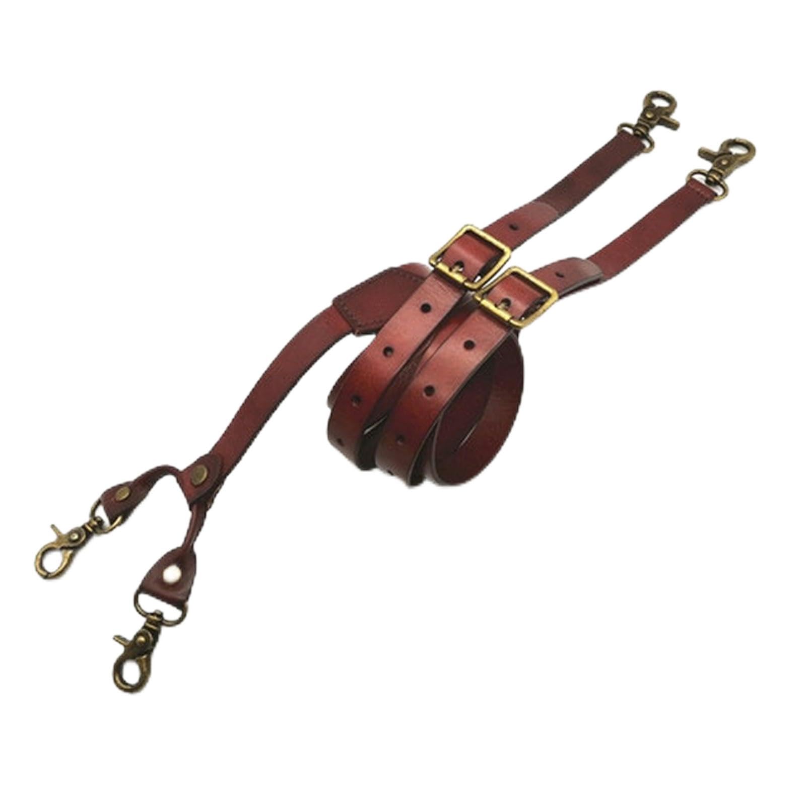 Hosenträger,BreitVintageHerrenHosenträgerHosen4HakenBraunYRückenVerstellbarerRiemenLederHosenträgerMännerHosenHosenträger(Browns)