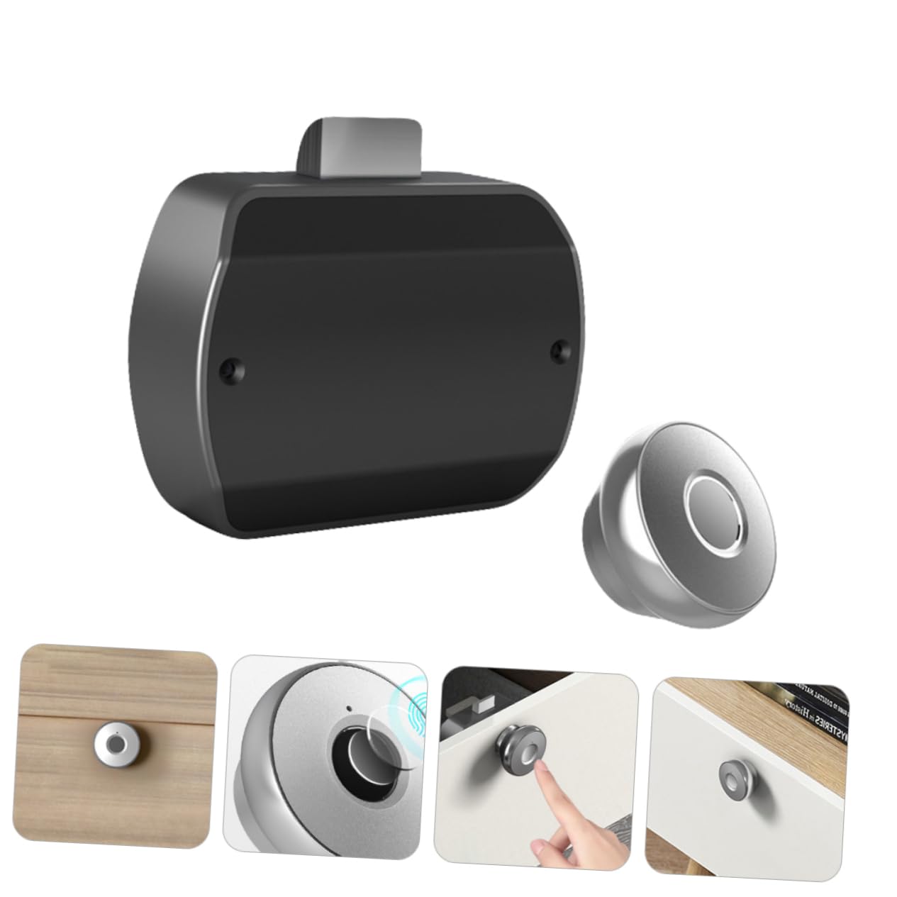 Tofficu Serrure sans Clé Intelligente Déverrouillage par Empreinte Digitale, Alliage D'aluminium et Abs, Recharge Usb, Adaptée pour Tiroir et Coffre Bureau la Maison