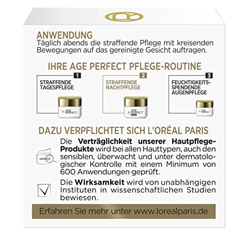 L'Oréal Paris Firming Night Cream for Mature Skin Anti-Ageing Moisturiser Against Age Spots, with Collagen AS Fragments - Image 3