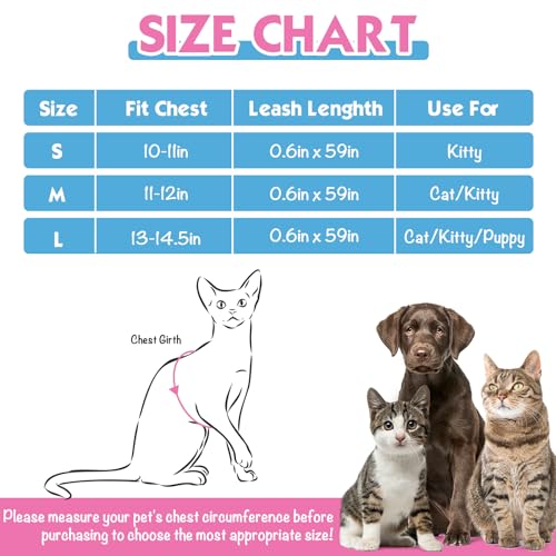 SCENEREAL-Cat-Harness-and-Leash-Set-Escape-Proof-Adjustable-Soft-Air-Mesh-Cat-Harnesses-for-Girls-Boys-Reflective-Light-Cat-Vest-for-Kitten-Puppy-Rabbit-Pet-Vest-Harnesses-for-Small-Medium-Big-Cats