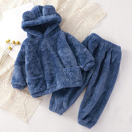 Toddler Baby Boys Girls 2-Piece Outfits Sets Fleece Cute Pullover Sweatshirt Pants Sweatsuit with Pockets Fall Winter2